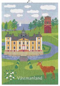 Ekelund Swedish Provinces Västmanland tea towel (oeko-tex) 35x50 cm green, multicolored