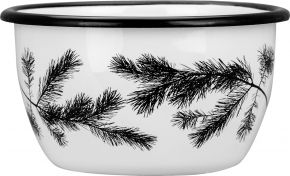Muurla Nordic Pine bowl 0.6 l enamel black, white