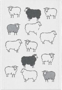 Ekelund Animals sheepfold tea towel (oeko-tex) 35x50 cm grey, white