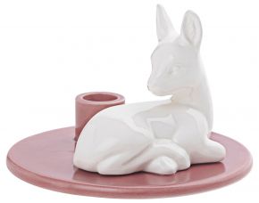 Dottir Nordic Design Sweet Stories candlestick fawn height 6.2 cm white, dusty rose