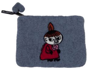 Klippan Moomins Sneaky Little My felted wallet handmade 10x14 cm