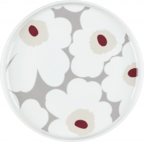 Marimekko Unikko Oiva plate Ø 20 cm cream, light grey, red, yellow