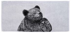 Finlayson Karhu ja Siili (bear & hedgehog) bath towel (eco-tex) 70x150 cm black, white