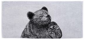 Finlayson Karhu ja Siili (bear & hedgehog) bath towel (oeko-tex) 70x150 cm black, white