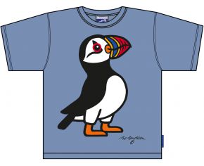 Bo Bendixen Unisex kids T-Shirt blue puffins