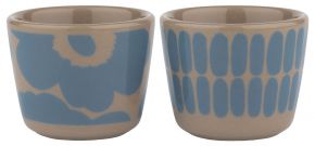 Marimekko Unikko / Alku (beginning) Oiva egg cup 2 pcs terra, sky blue