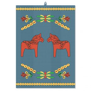 Nordiska Nina Dala horse curbits tea towel 50x70 cm