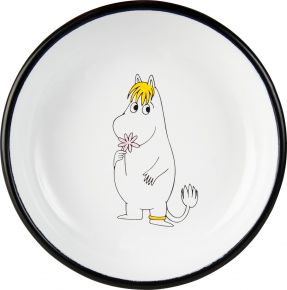 Muurla Moomin Retro Snork girl plate deep enamel Ø 18 cm pink, white, black