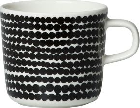 Marimekko Siirtolapuutarha (colonial garden) Oiva cup / mug with handle 0.2 l black, cream