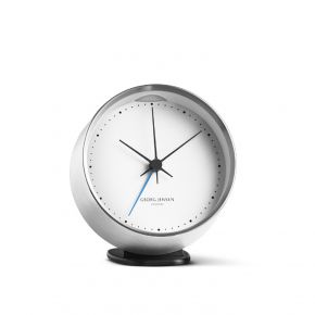 Georg Jensen Henning Koppel steel white alarm clock Ø 10 cm