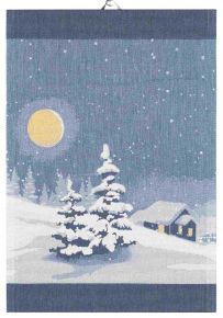 Ekelund Christmas & Winter Winter Night tea towel (eco-tex) 35x50 cm blue