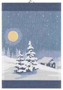 Ekelund Christmas & Winter Winter Night tea towel (oeko-tex) 35x50 cm blue