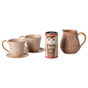 Maileg doll accessories mini hot chocolate set dusky pink, multicolored