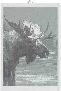 Ekeklund Animals Moose - King of the Forest tea towel (oeko-tex) 35x50 cm grey