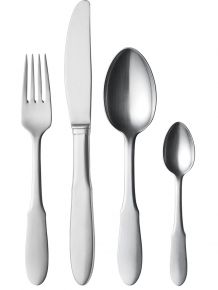Georg Jensen Mitra box 24 pcs each 6 dinner spoon / fork / knife / tea spoon mat