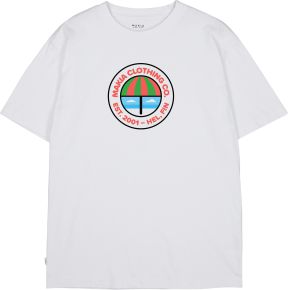 Makia Clothing Unisex T-shirt white with colorful logo Sunshade Special Edition RGB