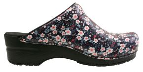 Sanita Ladies Clogs PU open black, multicolored Isalena