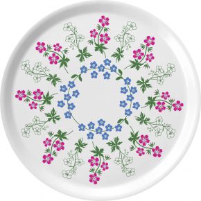 Citronelles Summer Flowers tray Ø 31 cm pink, blue, white