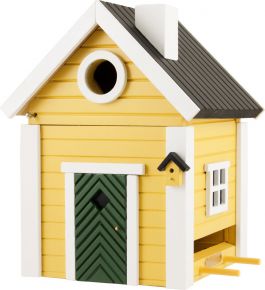 Wildlife Garden Multiholk Villa plus bird feeder / nesting box yellow, white