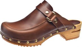 Sanita Ladies Clogs Wood with buckle & studs open Lillen