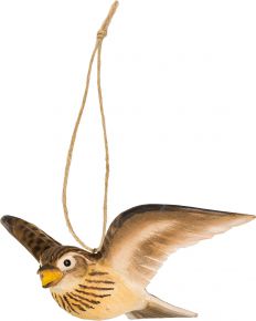 Wildlife Garden Decobird Flying Skylark hand carved