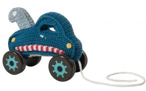 Sebra truck (crochet) on wooden wheels