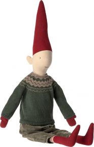 Maileg Elf boy height 89 cm red, green, grey