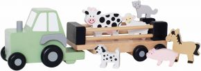 Jabadabado tractor with trailer / farm animals wood