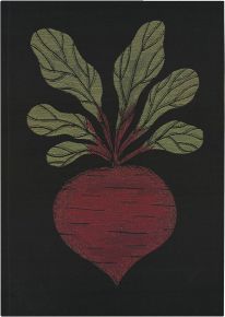 Ekelund Summer beet tea towel (oeko-tex) black, red