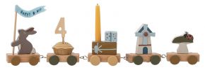 Bloomingville Mini birthday train numbers 0-9 length 39 cm MDF beech wood plywood felt metal