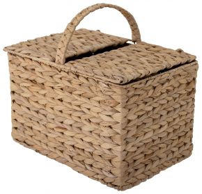 Bloomingville storage basket with lid water hyacinth H 33 cm W 35 cm L 36 cm natural Jasmy