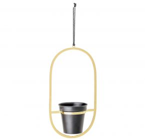 Bloomingville flowerpot black/gold for hanging Ø 15 cm