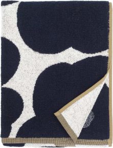 Marimekko Unikko hand towel (eco-tex) 50x70 cm dark blue, gold, cream white