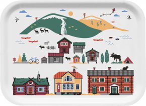 Citronelles Scandinavian Mountains Summer tray 20x27 cm white, multicolored