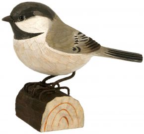 Wildlife Garden Decobird American black-capped chickadee hand carved