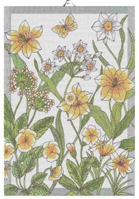 Ekelund Easter daffodil tea towel (eco-tex) 35x50 cm yellow, white, green
