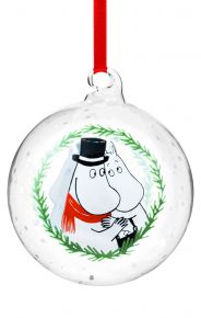 Muurla Moomin Moominmamma & Moominpappa Christmas tree ball front & back decorated