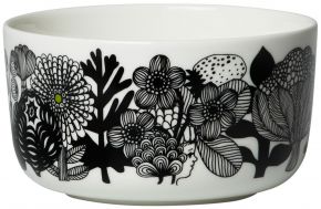 Marimekko Siirtolapuutarha (colonial garden) Oiva bowl 0.5 l black, cream whit