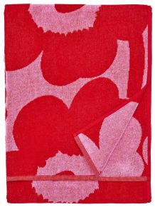 Marimekko Unikko 2021 shower towel 70x150 cm pink, red