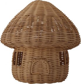 Bloomingville Dodi dollhouse with removable roof rattan height 25 cm Ø 23 cm natural