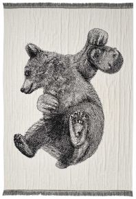 Finlayson Karhui (bear) cotton blanket (eco-tex) 130x170 cm black, white
