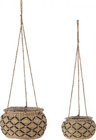 Bloomingville hanging flower pot sea grass set of 2 height 11 cm Ø 15 cm/height 15 cm Ø 19 cm natura