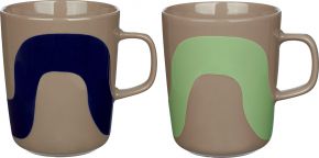 Marimekko Seireeni (siren) Oiva cup / mug 0.25 l 2 pcs terra, dark blue, mint