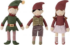 Bloomingville elf height 20 cm set of 3 green, red, linen Jingle