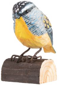 Wildlife Garden Decobird spotted pardalote hand carved