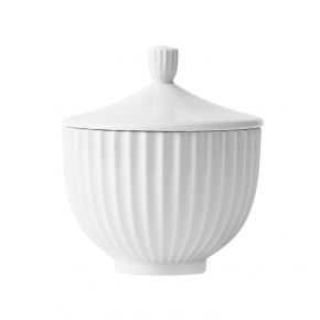 Lyngby Porcelæn Vase & Acc. bowl w. lid china white