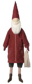 Maileg Advent calendar pixy / elf Santa Claus height 115 cm red with 4 pockets