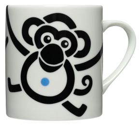 Bo Bendixen cup / mug Monkey white 0.3 l