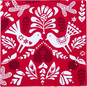 Klippan Winter Bird paper napkins 33x33 cm 20 pcs red, white