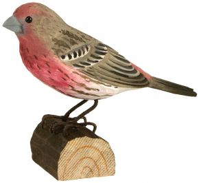 Wildlife Garden Decobird house finch hand carved